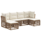 Set Divano da Giardino 6 pcs Beige polyrattan