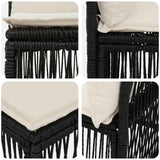 Set Divano da Giardino 7 pcs Nero polyrattan