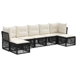 Set Divano da Giardino 7 pcs Nero polyrattan