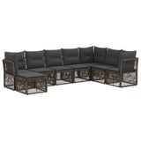 Set Divano da Giardino 8 pcs Grigio polyrattan