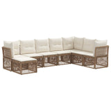 Set Divano da Giardino 8 pcs Beige polyrattan