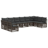 Set Divano da Giardino 10 pcs Grigio polyrattan