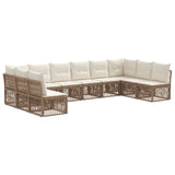Set Divano da Giardino 10 pcs Beige polyrattan