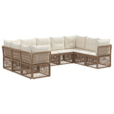 Set Divano da Giardino 9 pcs Beige polyrattan
