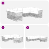 Set Divano da Giardino 9 pcs Beige polyrattan