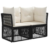 Set Divano da Giardino 10 pcs Nero polyrattan