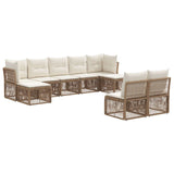 Set Divano da Giardino 9 pcs Beige polyrattan