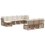 Set Divano da Giardino 10 pcs Beige polyrattan