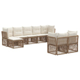 Set Divano da Giardino 9 pcs Beige polyrattan