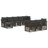 Set Divano da Giardino 10 pcs Grigio polyrattan