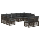 Set Divano da Giardino 11 pcs Grigio polyrattan