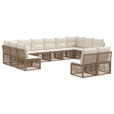Set Divano da Giardino 12 pcs Beige polyrattan