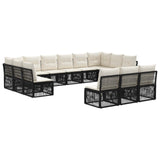 Set Divano da Giardino 13 pcs Nero polyrattan