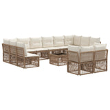 Set Divano da Giardino 13 pcs Beige polyrattan