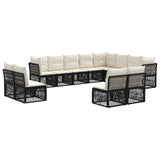 Set Divano da Giardino 12 pcs Nero polyrattan