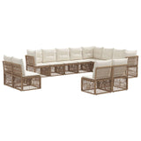 Set Divano da Giardino 12 pcs Beige polyrattan