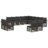 Set Divano da Giardino 13 pcs Grigio polyrattan