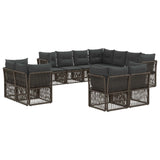Set Divano da Giardino 11 pcs Grigio polyrattan