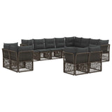 Set Divano da Giardino 12 pcs Grigio polyrattan