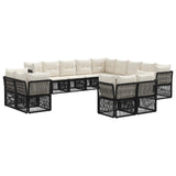 Set Divano da Giardino 13 pcs Nero polyrattan