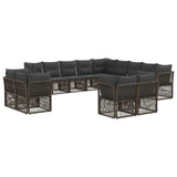 Set Divano da Giardino 13 pcs Grigio polyrattan