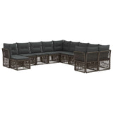 Set Divano da Giardino 11 pcs Grigio polyrattan