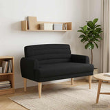 Loveseat con bottoni imbottiti Nero 116 x 67 x 80 cm Tessuto