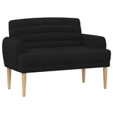 Loveseat con bottoni imbottiti Nero 116 x 67 x 80 cm Tessuto