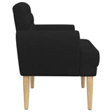 Loveseat con bottoni imbottiti Nero 116 x 67 x 80 cm Tessuto