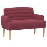 Loveseat con bottoni imbottiti Rosso Vino 116 x 67 x 80 cm