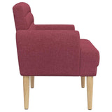 Loveseat con bottoni imbottiti Rosso Vino 116 x 67 x 80 cm