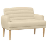 Loveseat con bottoni imbottiti Crema 116 x 67 x 80 cm Tessuto
