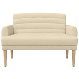 Loveseat con bottoni imbottiti Crema 116 x 67 x 80 cm Tessuto
