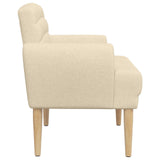 Loveseat con bottoni imbottiti Crema 116 x 67 x 80 cm Tessuto