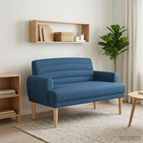 Loveseat con bottoni imbottiti Blu 116 x 67 x 80 cm Tessuto