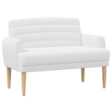 Loveseat con bottoni imbottiti Bianco 116 x 67 x 80 cm Tessuto