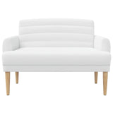 Loveseat con bottoni imbottiti Bianco 116 x 67 x 80 cm Tessuto