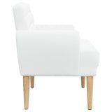 Loveseat con bottoni imbottiti Bianco 116 x 67 x 80 cm Tessuto