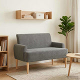Loveseat con bottoni imbottiti Grigio Scuro 116 x 67 x 81 cm