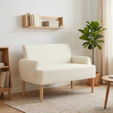 Loveseat con bottoni imbottiti Crema 116 x 67 x 81 cm