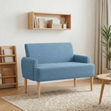 Loveseat con bottoni imbottiti Blu 116 x 67 x 81 cm