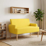 Loveseat con bottoni imbottiti Giallo Chiaro 116 x 67 x 81 cm