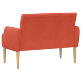 Loveseat con bottoni imbottiti Rosso Arancio 116 x 67 x 81 cm