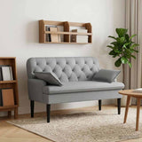 Loveseat con bottoni imbottiti Grigio Chiaro 111 x 68 x 80 cm
