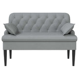 Loveseat con bottoni imbottiti Grigio Chiaro 111 x 68 x 80 cm