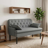 Loveseat con bottoni imbottiti Grigio Scuro 111 x 68 x 80 cm