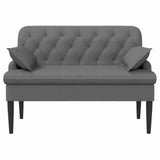 Loveseat con bottoni imbottiti Grigio Scuro 111 x 68 x 80 cm