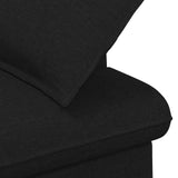 Loveseat con bottoni imbottiti Nero 111 x 68 x 80 cm Tessuto