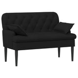 Loveseat con bottoni imbottiti Nero 111 x 68 x 80 cm Tessuto