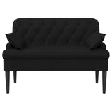 Loveseat con bottoni imbottiti Nero 111 x 68 x 80 cm Tessuto